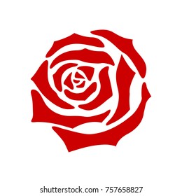 Beautiful red rose flower, Vector illustration.