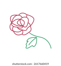 Beautiful red rose icon design template