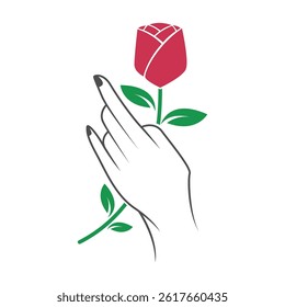 Beautiful red rose icon design template