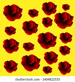 
beautiful red rose pattern, with combination size textures.