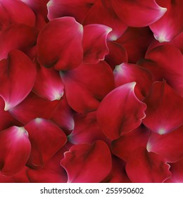 Beautiful red rose petals. Vector Illustration
