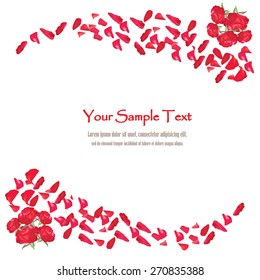 Beautiful red rose petals. Vector Format.