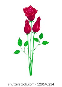 Beautiful red rose, vector illustration