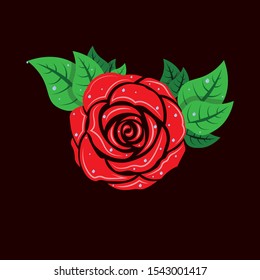 Beautiful Red rose - Vector Illustration