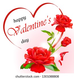  Beautiful red roses. Flowers with love
