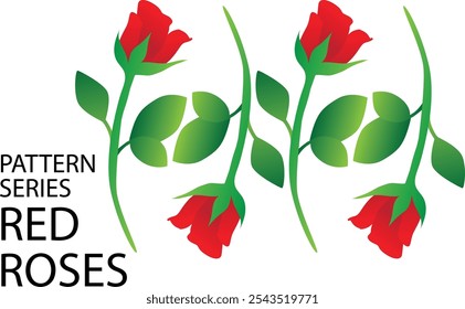 Hermosas rosas rojas patrón simple