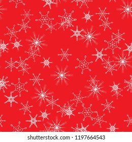 beautiful red seamless pattern with snowflakes