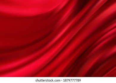 Beautiful Red Silk Draped Textile Background Abstract Background