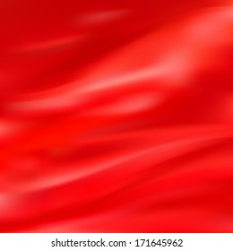 Beautiful Red Silk. Drapery Textile Background, Vector Illustration