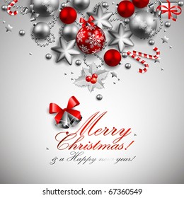 beautiful red and silver christmas background