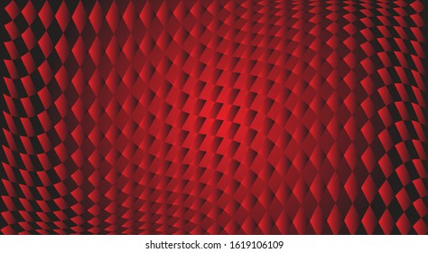 Beautiful red square shape Placed on a modern, dark floor. For the background. Vector