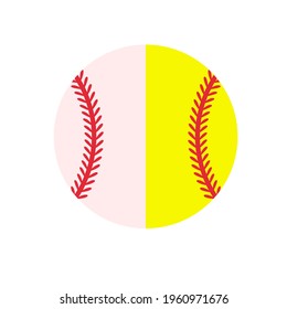 Beautiful red stitch baseball ball vector Isolated on white background