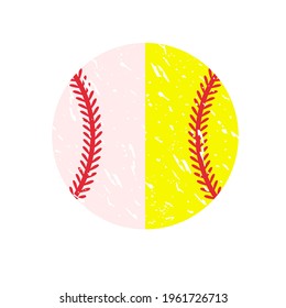 Beautiful red stitch baseball ball vector Isolated on white background