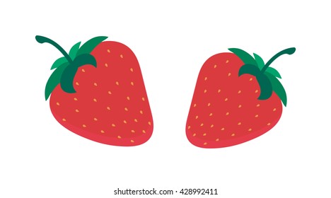 Beautiful red strawberry cream in chocolate vector illustration