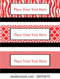 Beautiful red text banners