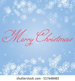 Beautiful red text design of Merry Christmas on blue color background. vector illustration