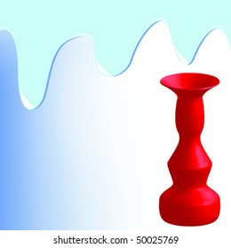beautiful red vase with water abstract background, vector art illustration