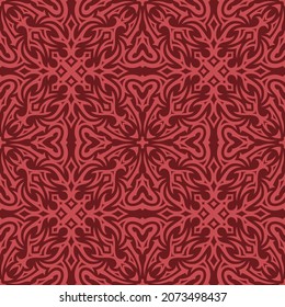Hermosa ilustración vectorial roja con patrón abstracto tribal cuadrado sin fisuras