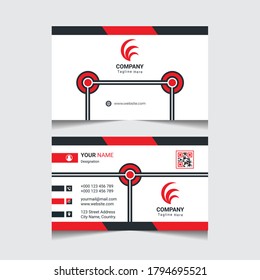 Beautiful red and white Colour Combination business card design.