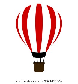 Beautiful Red And White Striped Balloon. Vector Graphic Of A Balloon Drive.