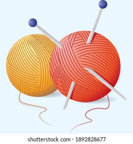 Beautiful Red and yellow wool ball with stick