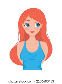 beautiful redhead girl smiling character