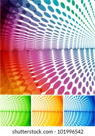 beautiful reflection halftone background set
