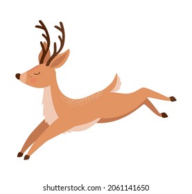 beautiful reindeer icon over white