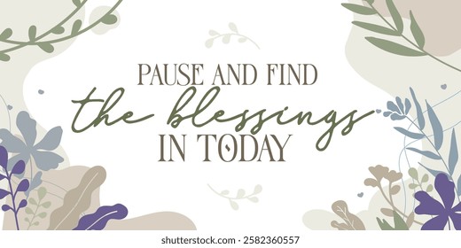 Beautiful Religious Faith Quotes The Blessings vector typography wall art ready print in Natural Background Frame for wall decor, Banner, Sticker, greeting card and many more