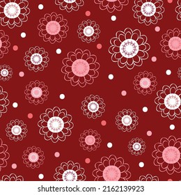 Beautiful repeat pattern with a fun vibe. Flowers, dots and lots of whimsy!