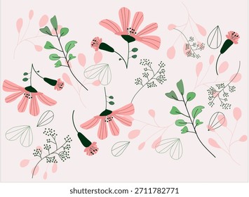 Hermoso y repetitivo patrón floral con colores vibrantes y Elementos detallados. Perfecto para diseños digitales, textiles, Fondos de pantalla, tarjetas de felicitación, proyectos creativos y tanto interiores como exteriores