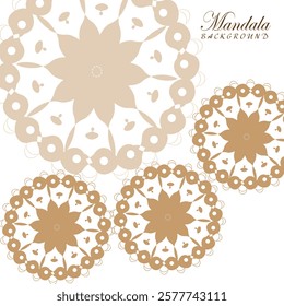 A beautiful repeating mandala design in subtle beige tones, ideal for backgrounds