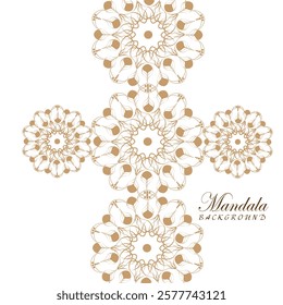 A beautiful repeating mandala design in subtle beige tones, ideal for backgrounds