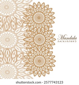 A beautiful repeating mandala design in subtle beige tones, ideal for backgrounds