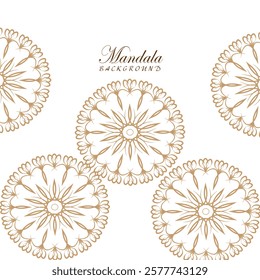 A beautiful repeating mandala design in subtle beige tones, ideal for backgrounds