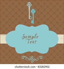 Beautiful Retro Card with photo frame- for invitation, greetings, congratulation, wedding