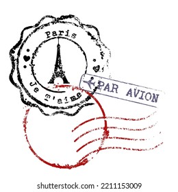 Beautiful retro grungy rubber stamp from Paris vector isolated illustration