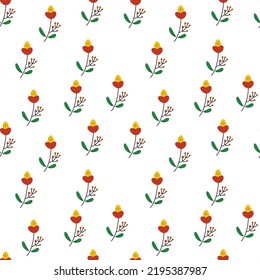 Beautiful retro linear, lines wild flowers Abstract seamless pattern with leaves and floral Background vector on modern style. Colored Vintage for textile, textile, fabric, wrap