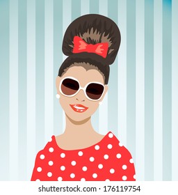 Belo modelo retrô - ilustração