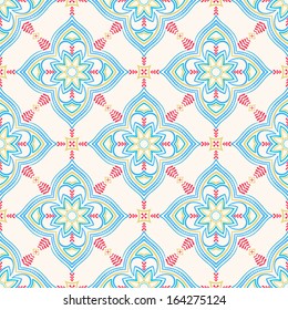 beautiful retro natural blue abstract retro pattern with yellow flowers. vector illustration 