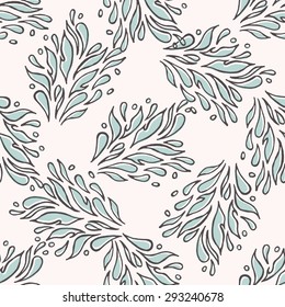 Beautiful retro seamless pattern, abstract flower hand drawn motif. Great texture for textile, wrapping, wallpapers, different covers design. Endless vintage background.