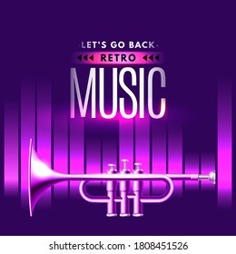 Beautiful Retro trumpet Live Music Banner