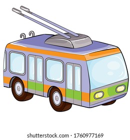 Beautiful retro vector detailed tram side view, isolated Public transport vintage graphic element on an electric tram car. Ideal for urban lifestyle, tourist 