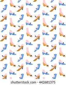 Beautiful retro woman shoes seamless pattern  Stylish   fashionable  Vector illustration eps 10 
