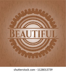 Beautiful retro wooden emblem
