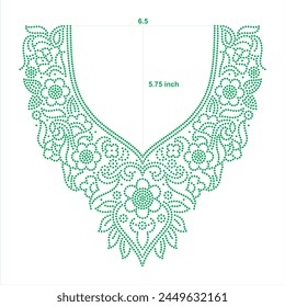 Beautiful Rhinestone Neck Design For Ladies Suit, Hot Fix Transfer {The size of the hole is set at 25.98 pixels (2.2 mm ) in the 4000x4000px box} 