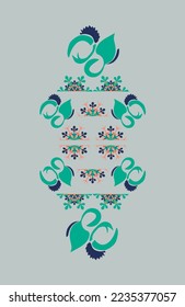 Beautiful rhythmic pattern of stylized rabbits and snowflakes. Christmas composition in trendy colors of 2023. Chinese new year 2023 year of the rabbit