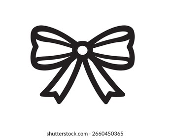 Beautiful Ribbon Icon in Simple Minimalist Vector Art