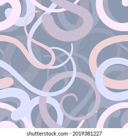 beautiful ribbon seamless pattern. overlapping swirling stripes of delicate shades are randomly arranged against a light background. vector 