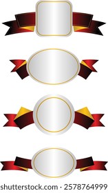 Beautiful Ribbons Banner, Tags and Bows Collection Set Vector Design EPS Template.

